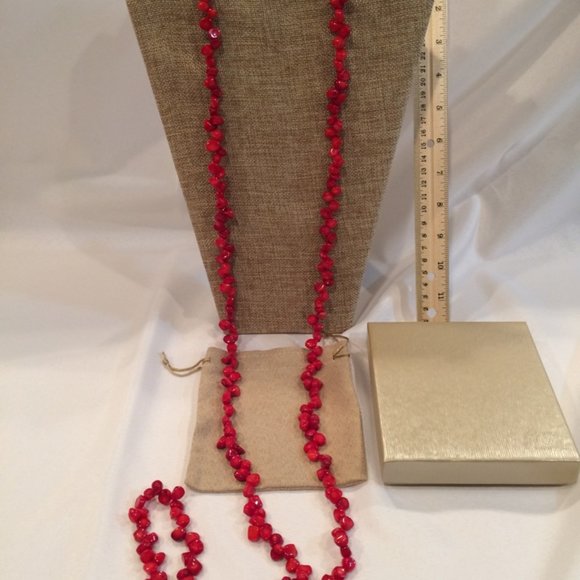 New REAL RED CORAL 60" Endless Strand - Picture 3 of 11
